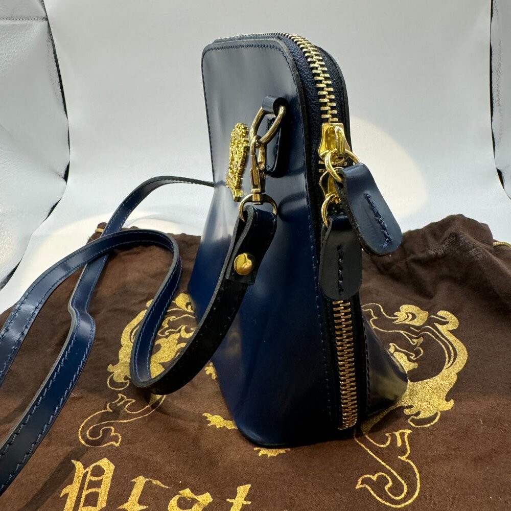 Pratesi Firenze Leather Handbag Crossbody RIch Navy Blue *Brand NEW with tags - Picture 4 of 6